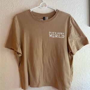 H&M Beige Crew Neck Tee